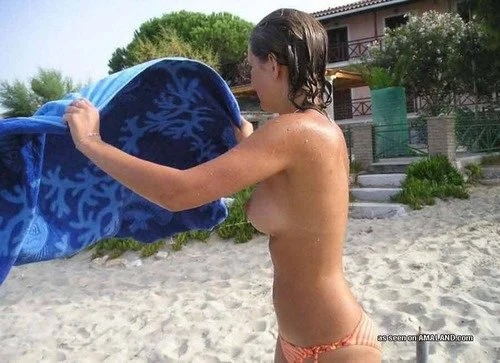 Topless Teen Posing Outdoors